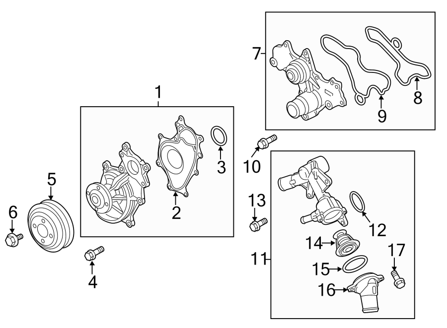 Diagram WATER PUMP. for your 1996 Ford