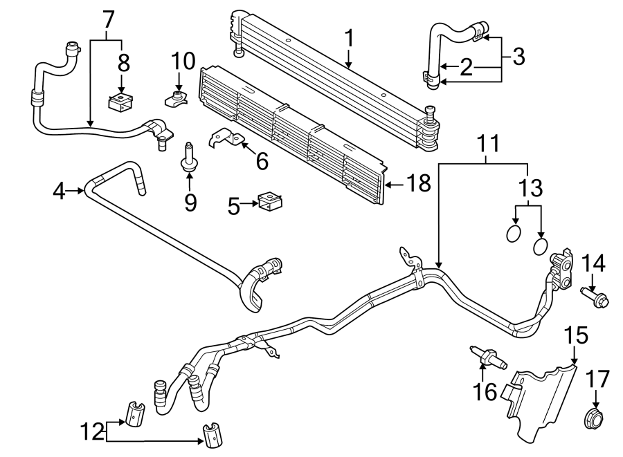 Diagram Front bumper. TRANS oil cooler. for your Ford