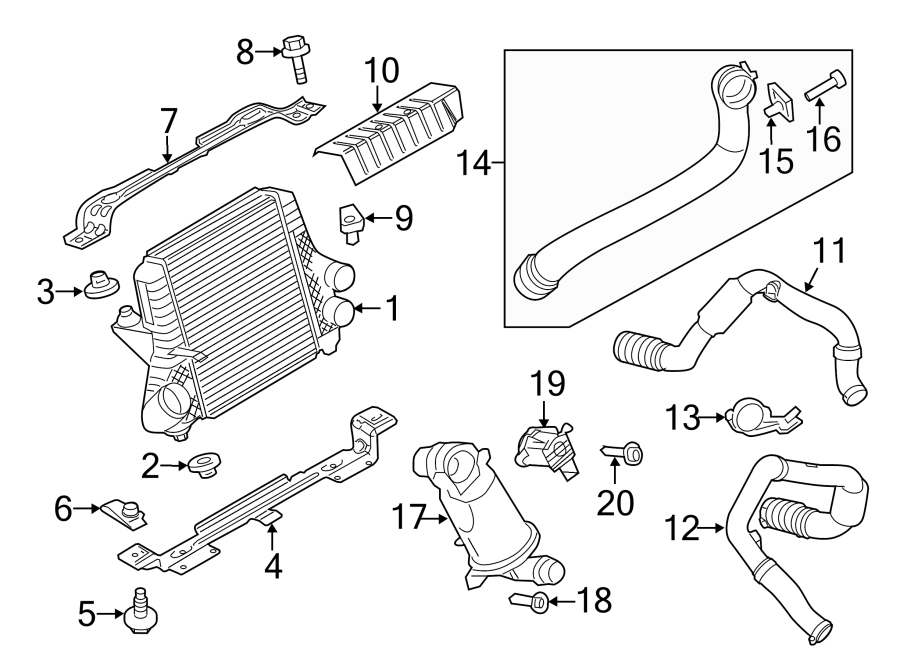 Diagram INTERCOOLER. for your 2018 Lincoln MKX 2.7L EcoBoost V6 A/T AWD Black Label Sport Utility 