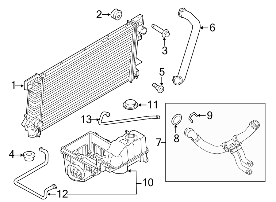 Diagram RADIATOR & COMPONENTS. for your Ford Police Interceptor Utility  