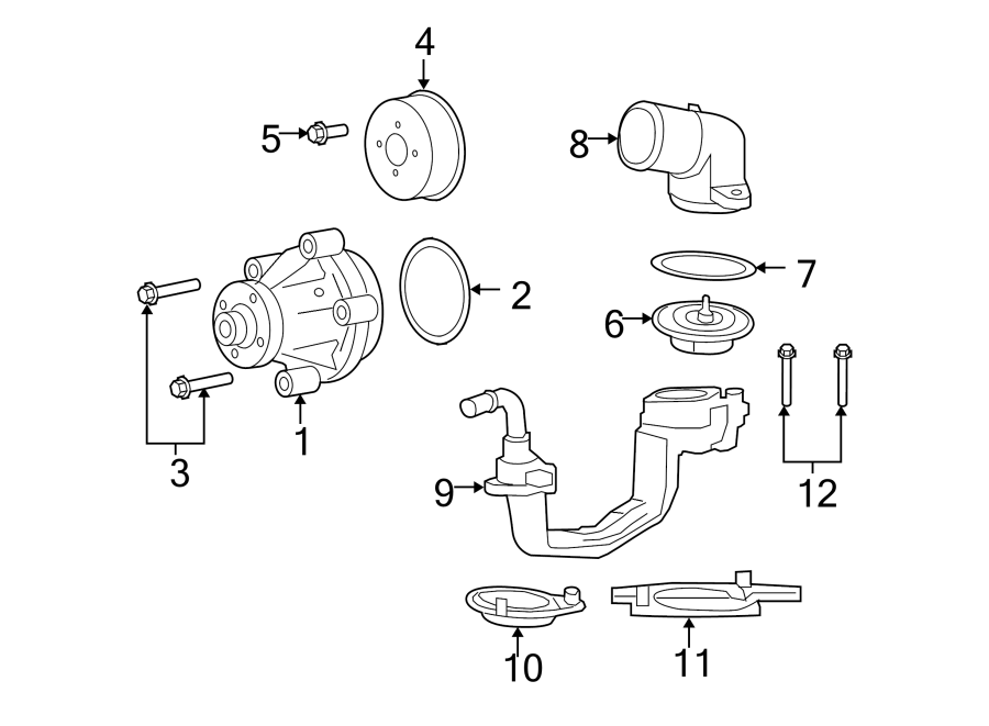 Diagram WATER PUMP. for your 2008 Lincoln MKZ   