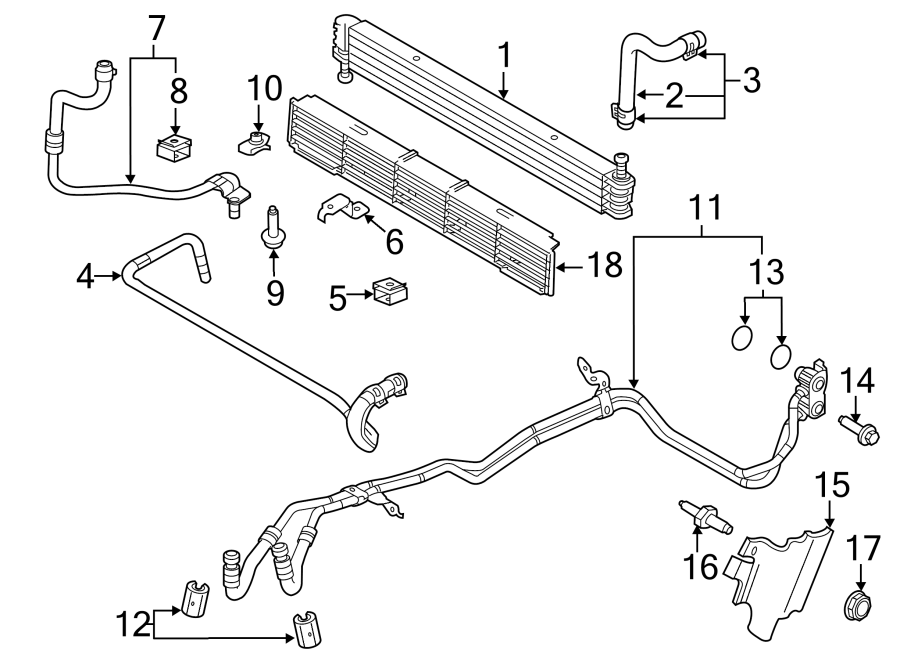 Diagram TRANS oil cooler. for your 2013 Ford F-150  XL Extended Cab Pickup Fleetside 