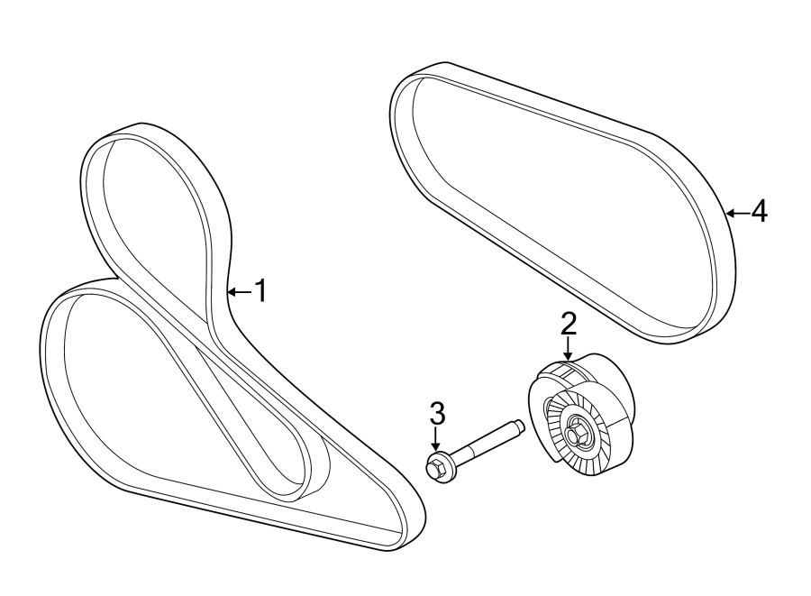 Diagram BELTS & PULLEYS. for your 2020 Ford Mustang   