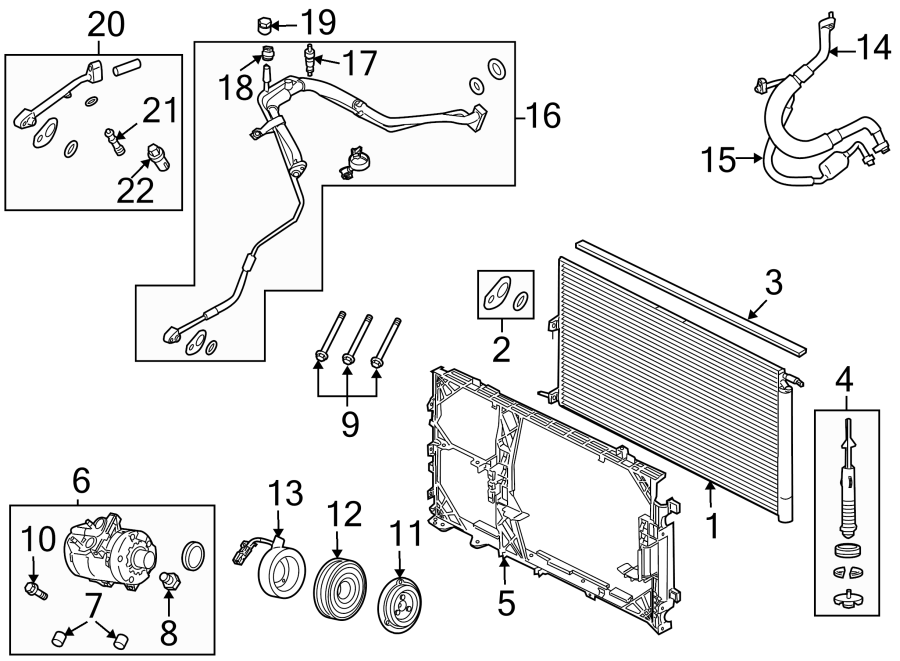 Diagram AIR CONDITIONER & HEATER. COMPRESSOR & LINES. CONDENSER. for your 2010 Ford F-150  King Ranch Crew Cab Pickup Fleetside 