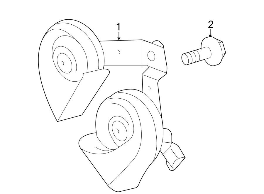 Diagram HORN. for your 2009 Ford F-150 5.4L Triton V8 FLEX A/T RWD XLT Standard Cab Pickup Fleetside 