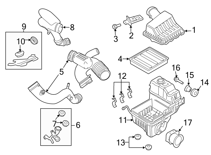 Diagram AIR INTAKE. for your 2020 Ford F-150   