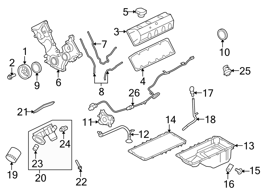 Diagram ENGINE PARTS. for your 2016 Lincoln MKZ Black Label Sedan  