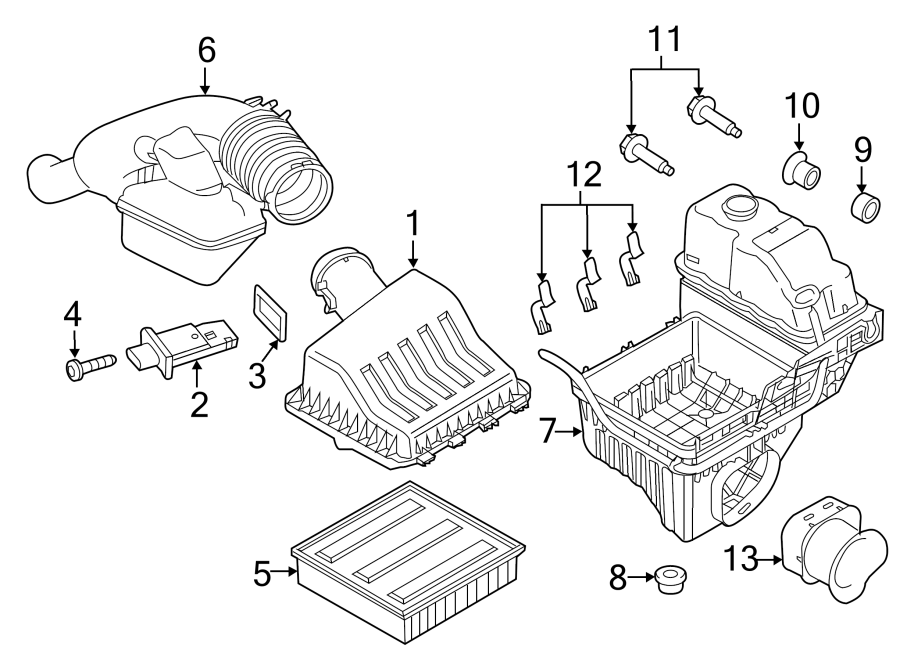 Diagram AIR INTAKE. for your 2013 Lincoln MKZ Hybrid Sedan  