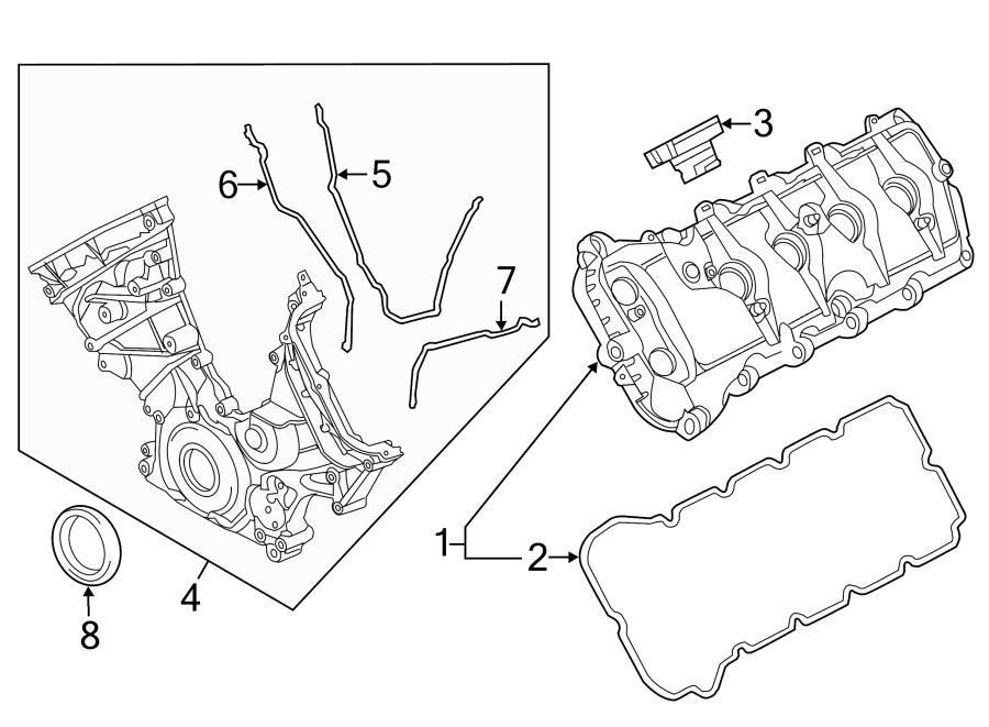 Diagram VALVE & TIMING COVERS. for your 2016 Lincoln MKZ Base Sedan  