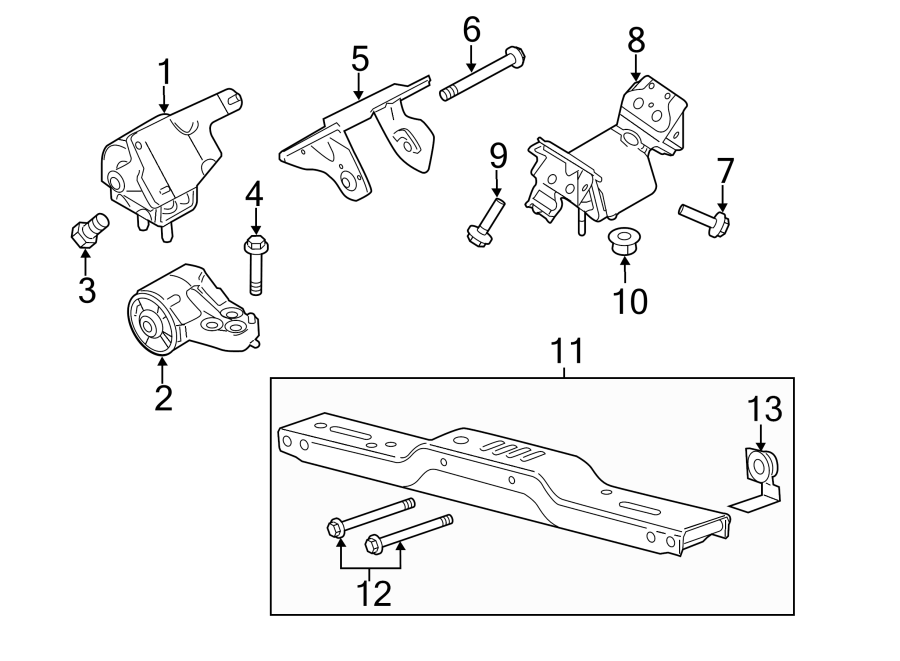 Diagram ENGINE & TRANS MOUNTING. for your 2014 Lincoln MKZ Base Sedan  