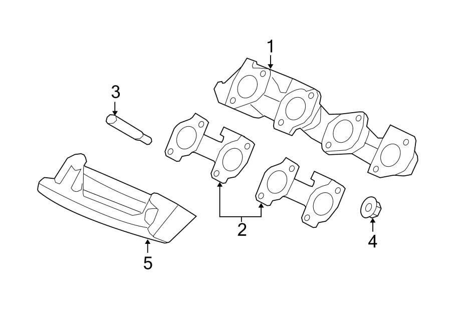 Diagram EXHAUST SYSTEM. EXHAUST MANIFOLD. for your 2017 Ford F-150 5.0L V8 FLEX A/T 4WD Platinum Crew Cab Pickup Fleetside 