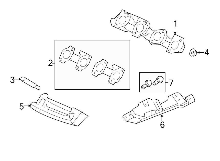 Diagram EXHAUST SYSTEM. EXHAUST MANIFOLD. for your 2017 Lincoln MKZ Reserve Hybrid Sedan  