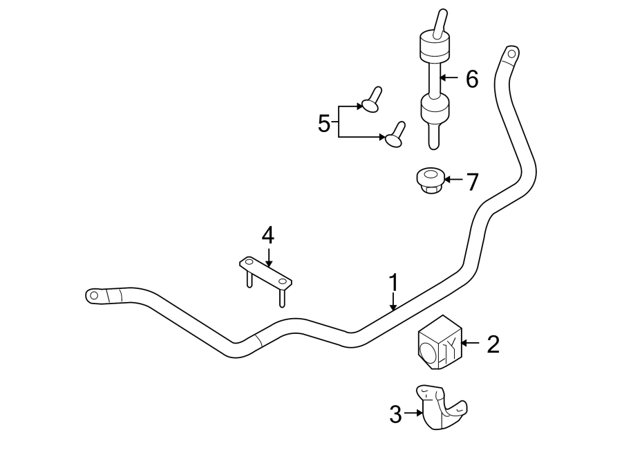 Diagram FRONT SUSPENSION. STABILIZER BAR & COMPONENTS. for your 2024 Ford F-150 2.7L EcoBoost V6 A/T 4WD XL Extended Cab Pickup Fleetside 