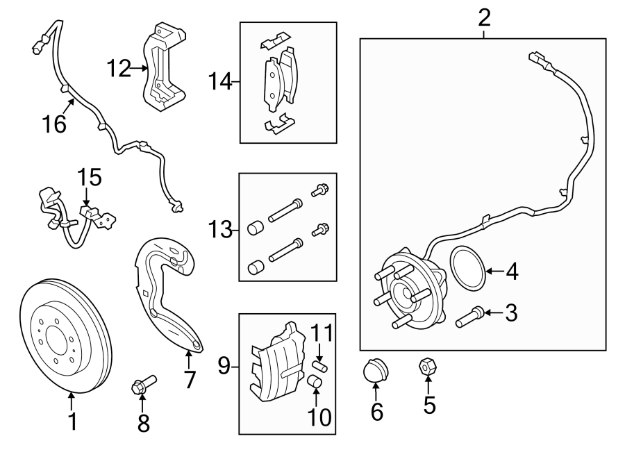 Diagram FRONT SUSPENSION. BRAKE COMPONENTS. for your Ford F-150  