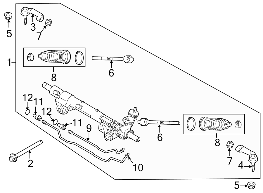 Diagram STEERING GEAR & LINKAGE. for your 2012 Ford F-150 5.0L V8 FLEX A/T 4WD FX4 Crew Cab Pickup Fleetside 