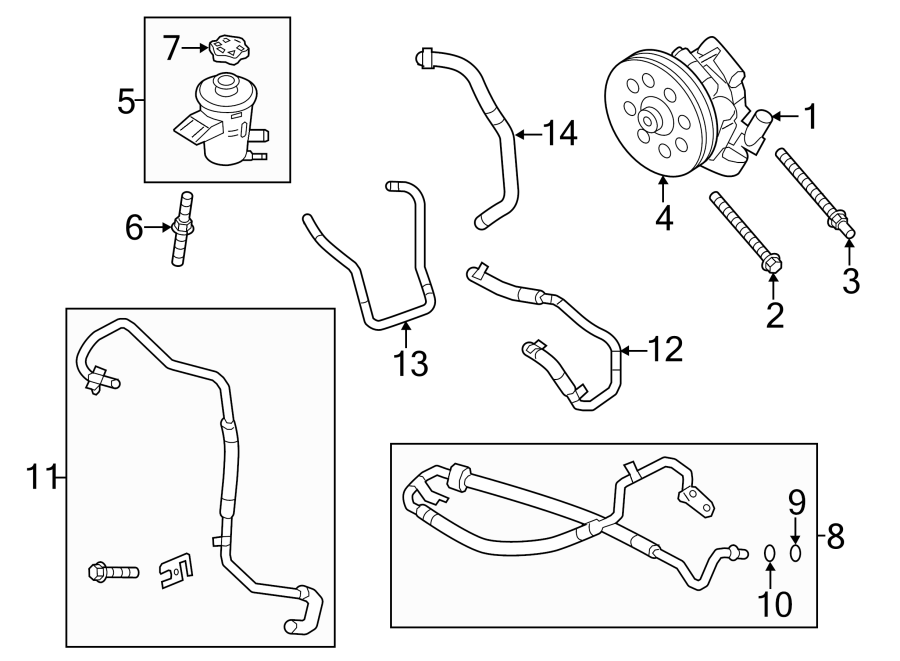 Diagram STEERING GEAR & LINKAGE. PUMP & HOSES. for your 2020 Ford Police Responder Hybrid   