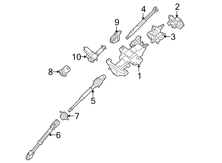 Diagram STEERING COLUMN ASSEMBLY. for your 2012 Ford F-150 3.5L EcoBoost V6 A/T RWD XLT Standard Cab Pickup Fleetside 