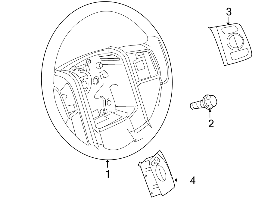 Diagram STEERING WHEEL & TRIM. for your 2007 Ford F-150 4.2L Triton V6 M/T RWD XLT Standard Cab Pickup Fleetside 