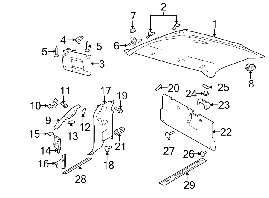 Diagram INTERIOR TRIM. for your Ford F-150  