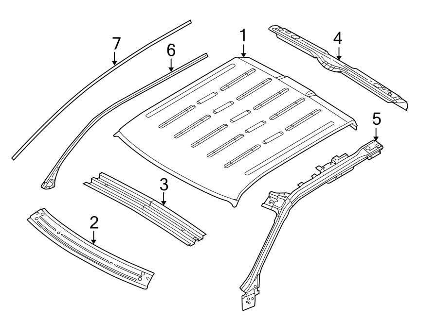 Diagram ROOF & COMPONENTS. for your 1990 Ford Bronco   