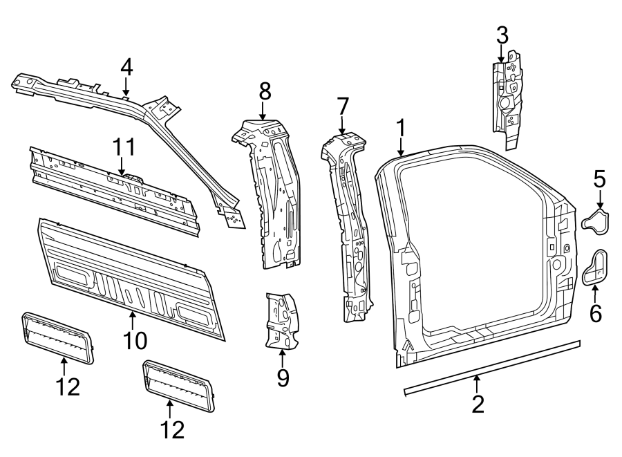 Diagram Aperture panel. Back panel. for your Ford F-150  