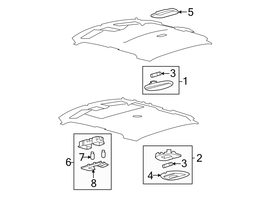 Diagram Interior lamps. for your 1999 Ford F-150 4.6L Triton (Windsor) V8 A/T 4WD Lariat Standard Cab Pickup Fleetside 