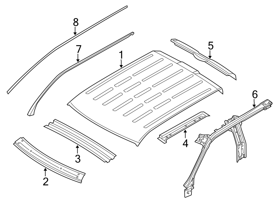 Diagram Roof & components. for your 2012 Ford F-150 6.2L V8 A/T RWD Lariat Crew Cab Pickup Fleetside 