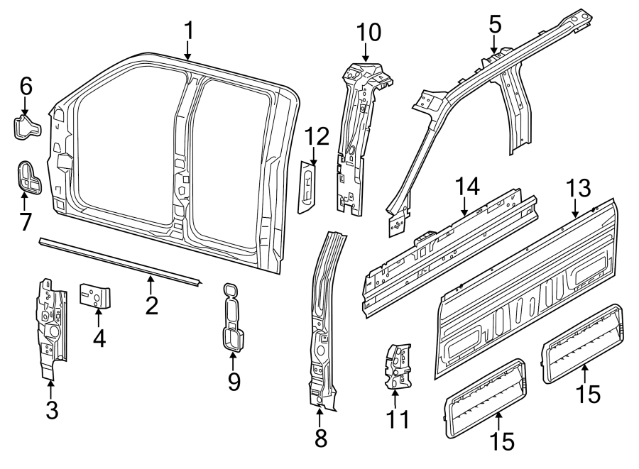 Ford F 150 Body B Pillar Reinforcement Crew Cab Bl3z1624301a