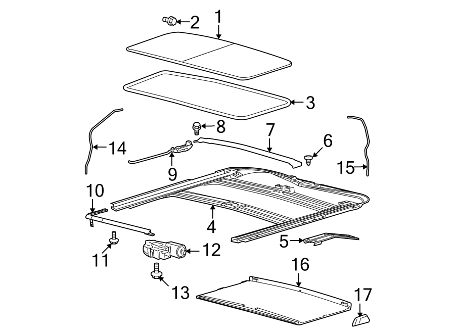 Restraint systems. Sunroof. Diagram