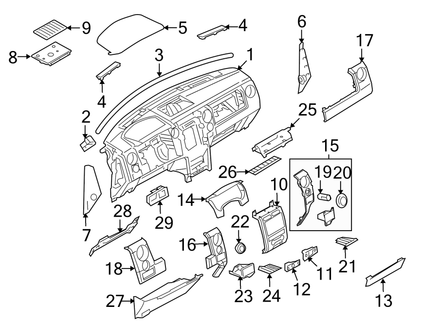 Diagram INSTRUMENT PANEL. for your Ford F-150  