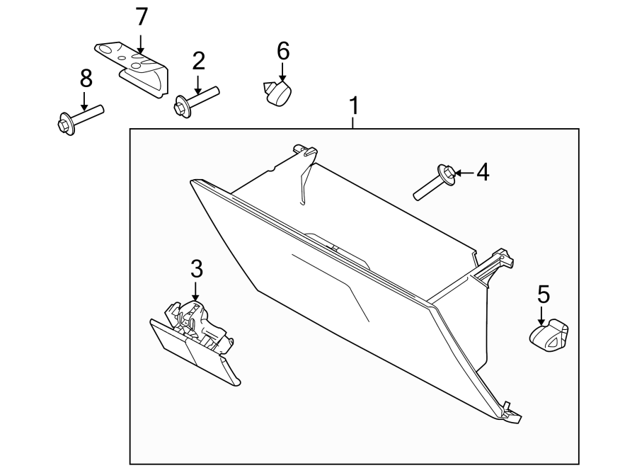 Diagram INSTRUMENT PANEL. GLOVE BOX. for your 2020 Ford F-150 5.0L V8 FLEX A/T RWD King Ranch Crew Cab Pickup Fleetside 