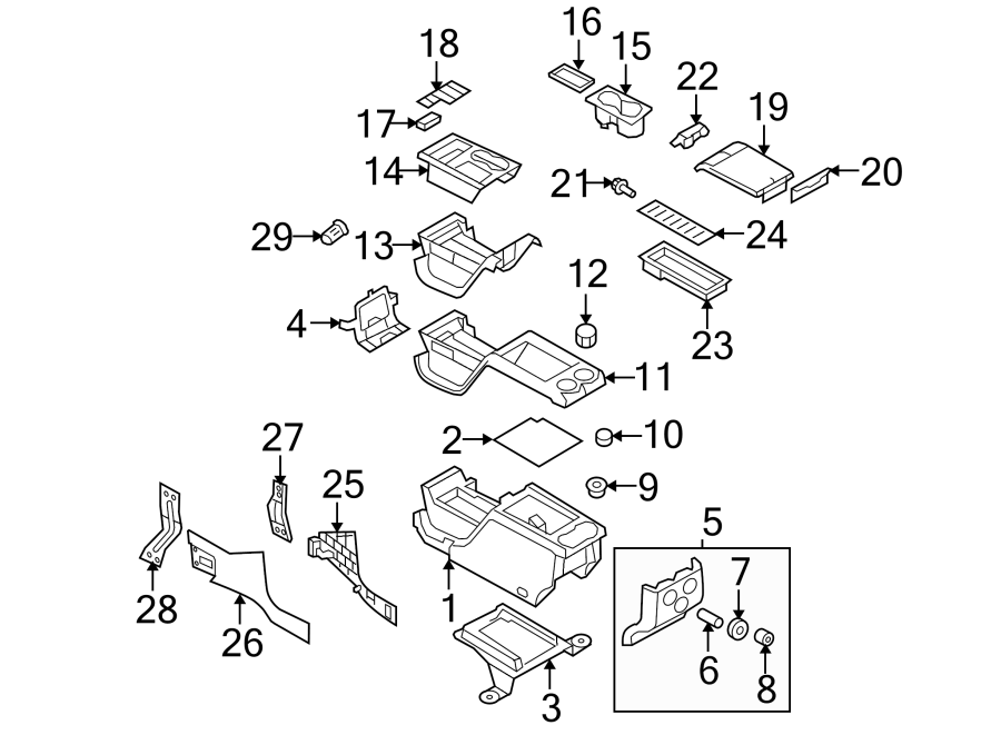 Diagram Side loading door. Front console. for your Lincoln MKZ  