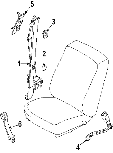 Diagram RESTRAINT SYSTEMS. FRONT SEAT BELTS. for your 2014 Ford F-150 6.2L V8 A/T RWD FX2 Crew Cab Pickup Fleetside 