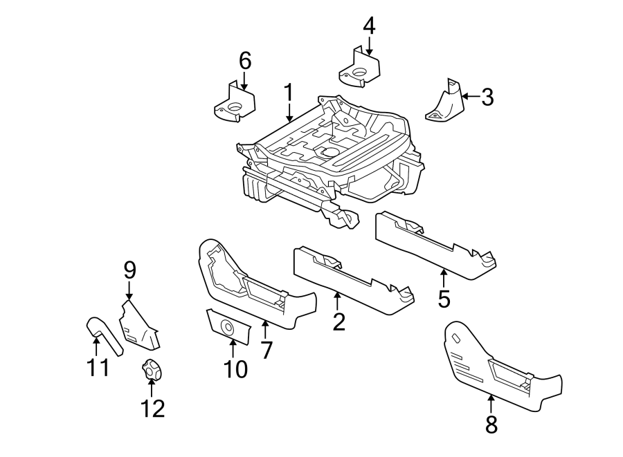 Diagram SEATS & TRACKS. TRACKS & COMPONENTS. for your 2012 Ford F-150  SVT Raptor Extended Cab Pickup Fleetside 