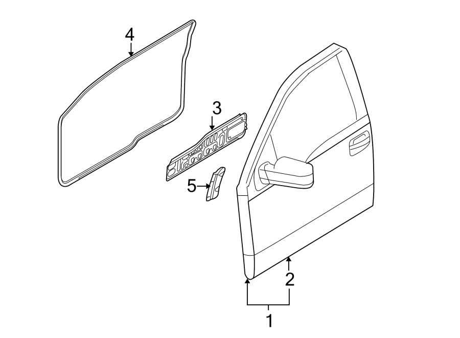 Diagram FRONT DOOR. DOOR & COMPONENTS. for your 2014 Ford F-150 6.2L V8 A/T 4WD FX4 Extended Cab Pickup Fleetside 