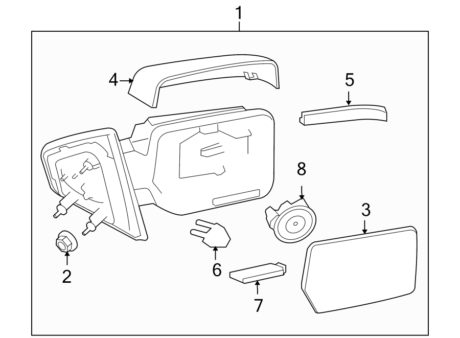 Diagram Front door. Outside mirrors. for your 2011 Ford F-150 3.5L EcoBoost V6 A/T RWD XL Standard Cab Pickup Fleetside 