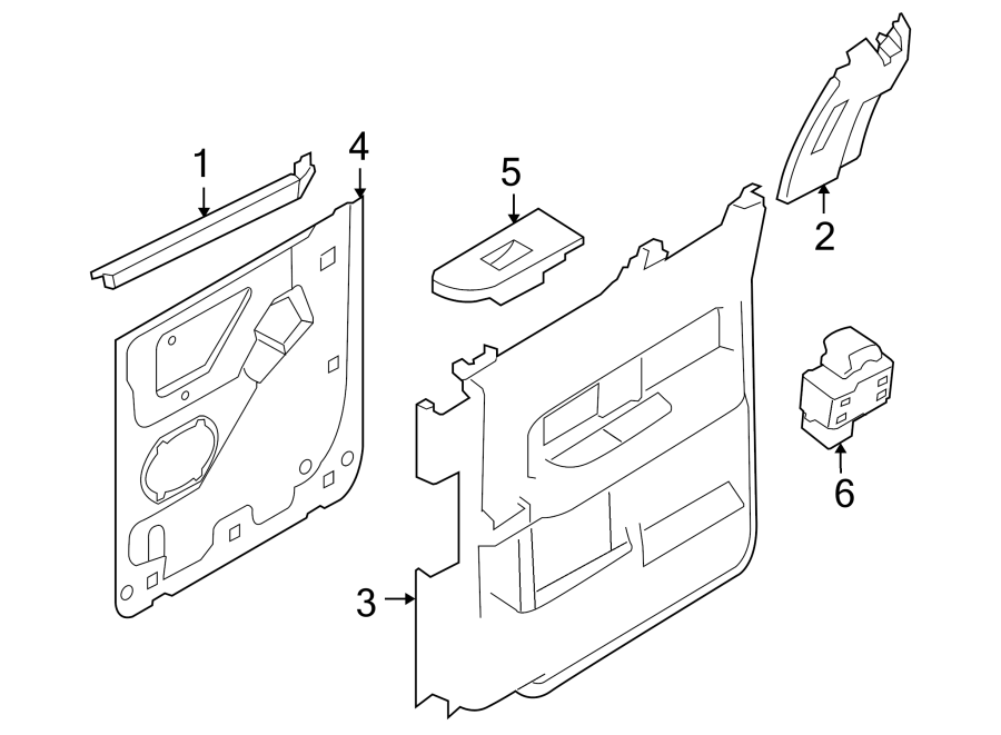 Diagram REAR DOOR. INTERIOR TRIM. for your 2009 Ford F-150  XLT Standard Cab Pickup Stepside 