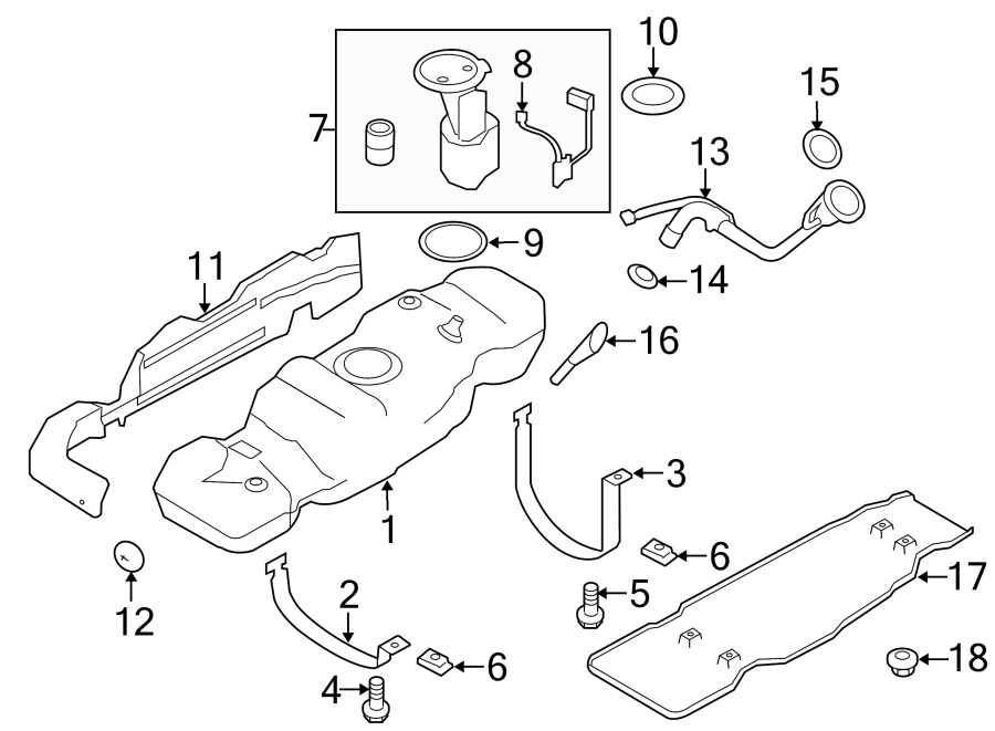 Diagram FUEL SYSTEM COMPONENTS. for your 2017 Ford F-350 Super Duty   