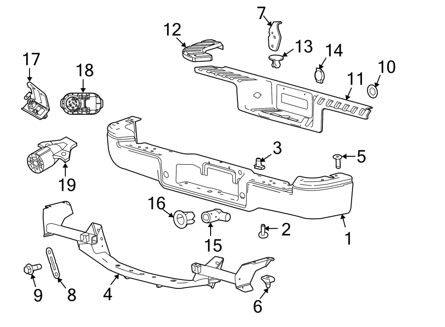 Diagram REAR BUMPER. BUMPER & COMPONENTS. for your 2009 Ford F-150 4.6L Triton V8 A/T RWD XLT Extended Cab Pickup Stepside 