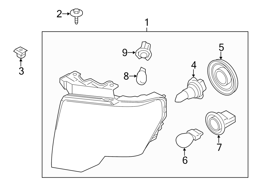 Diagram FRONT LAMPS. HEADLAMP COMPONENTS. for your 2011 Ford F-150   