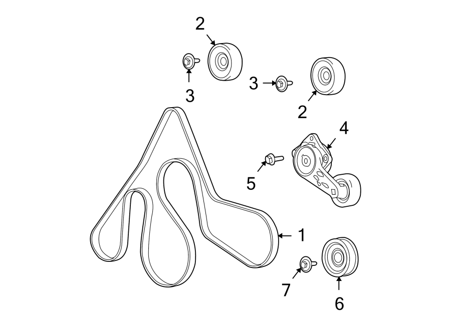 Diagram BELTS & PULLEYS. for your Ford