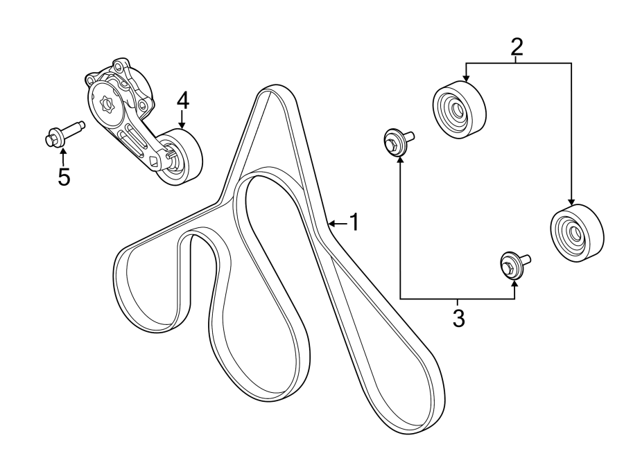 Diagram BELTS & PULLEYS. for your 2011 Ford F-150 5.0L V8 FLEX A/T RWD XL Standard Cab Pickup Fleetside 