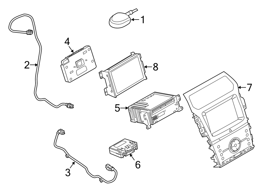 Diagram INSTRUMENT PANEL. NAVIGATION SYSTEM COMPONENTS. for your Ford