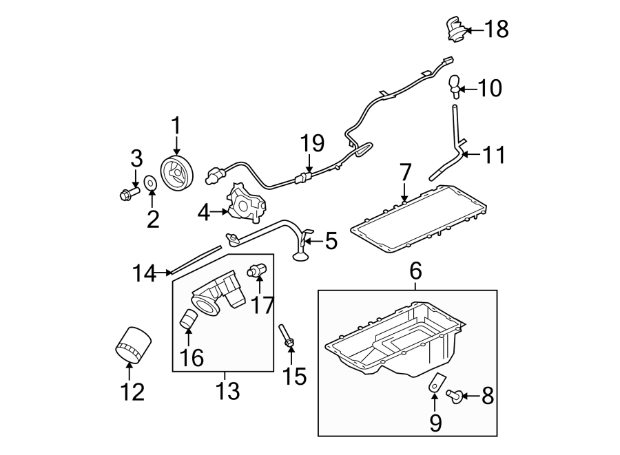 Diagram ENGINE PARTS. for your Ford