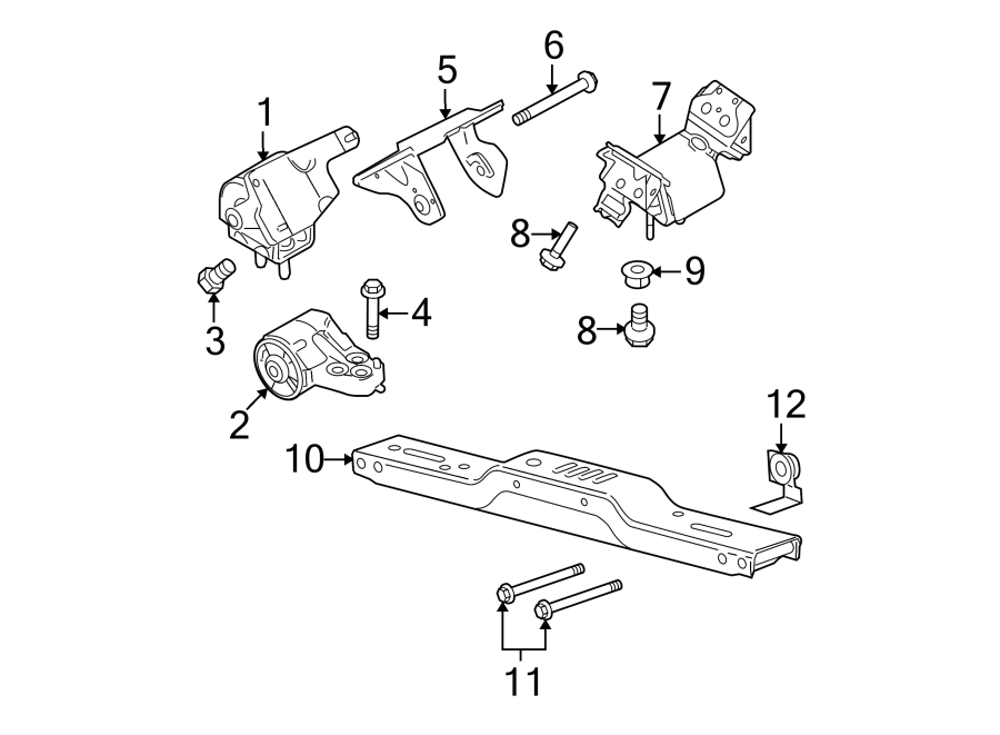 Diagram ENGINE & TRANS MOUNTING. for your 2015 Lincoln MKZ Base Sedan  