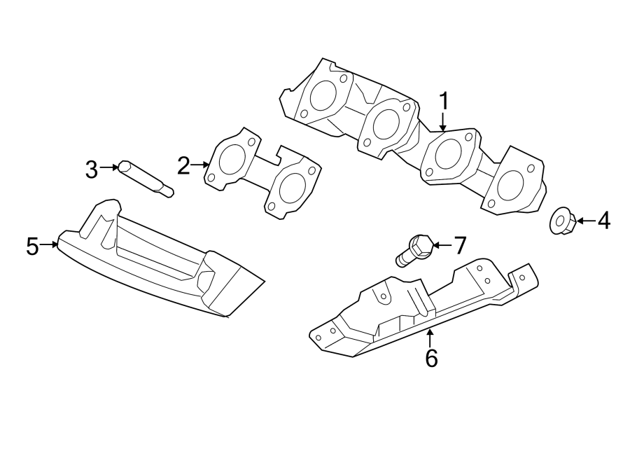 Diagram EXHAUST SYSTEM. EXHAUST COMPONENTS. EXHAUST MANIFOLD. for your 2020 Ford F-150 3.3L Duratec V6 FLEX A/T 4WD XL Standard Cab Pickup Fleetside 