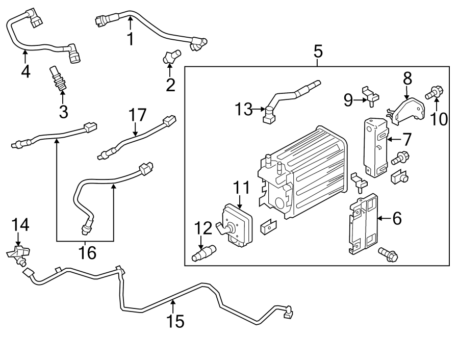 Diagram EMISSION SYSTEM. EMISSION COMPONENTS. for your 2019 Lincoln MKZ Reserve II Sedan  