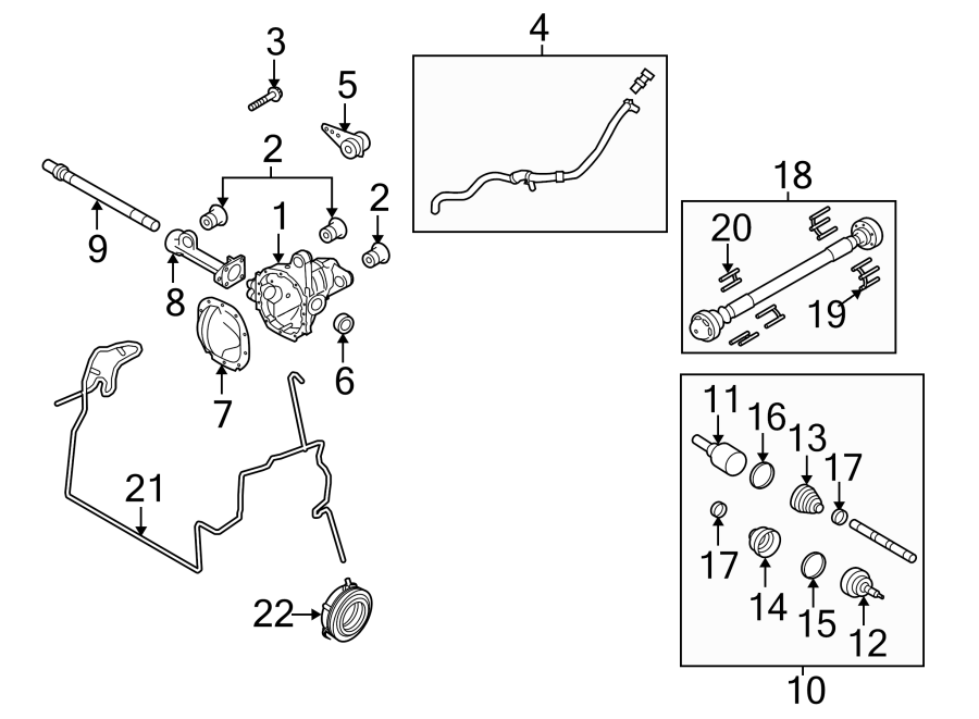 Diagram FRONT SUSPENSION. CARRIER & FRONT AXLES. for your 2016 Ford F-150 3.5L EcoBoost V6 A/T RWD XLT Crew Cab Pickup Fleetside 