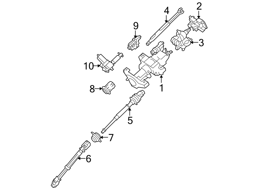 Diagram STEERING COLUMN ASSEMBLY. for your 2003 Ford F-150 4.6L Triton (Romeo) V8 A/T RWD King Ranch Extended Cab Pickup Fleetside 