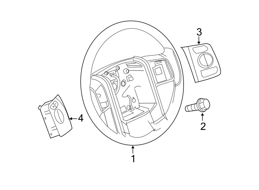 Diagram STEERING WHEEL & TRIM. for your 2007 Ford F-150 4.2L Triton V6 M/T RWD XLT Standard Cab Pickup Fleetside 